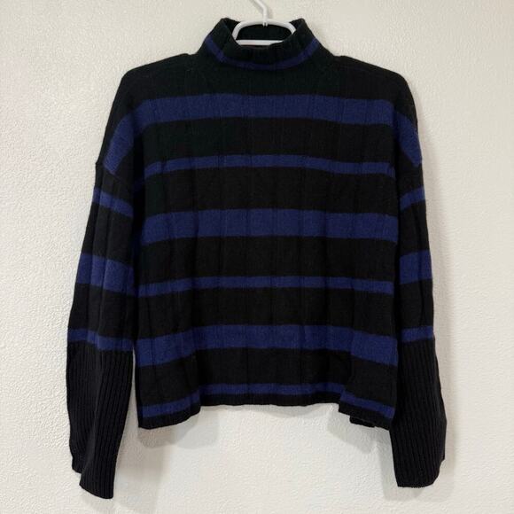 NWT Madewell Ribbed Cashmere Wool Blend Pullover Sweater in Cobalt Size XXS - Picture 2 of 6